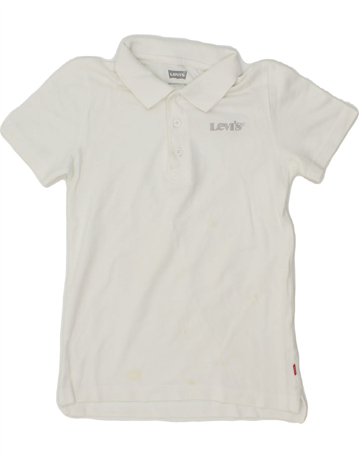 LEVI'S Boys Polo Shirt 9-10 Years White Vintage Levi's and Second-Hand Levi's from Messina Hembry 