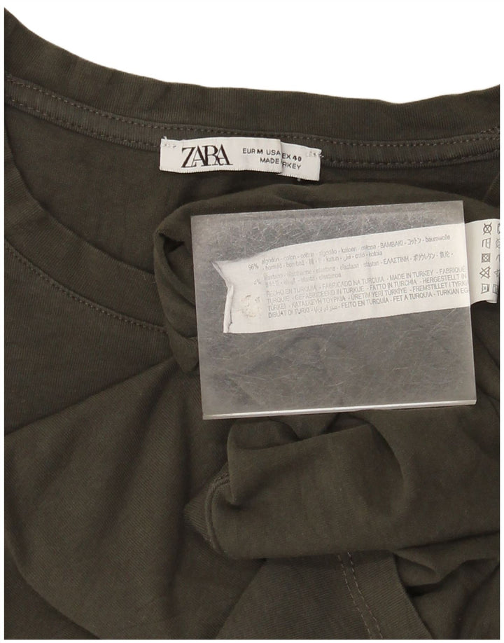 Ανδρικό T-Shirt Zara Τοπ μεσαίο καφέ βαμβακερό