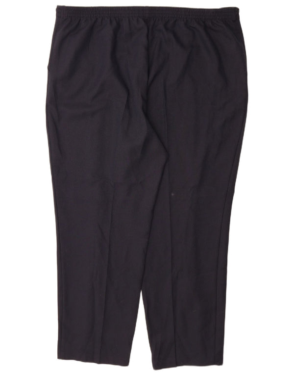 Marks & Spencer γυναικείο ίσιο casual παντελόνι UK 24 4XL W48 L31 Navy Blue