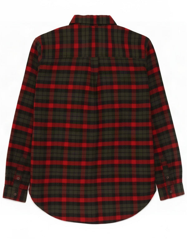 Vintage Womens Flannel Shirt UK 12 Medium Khaki Check Cotton