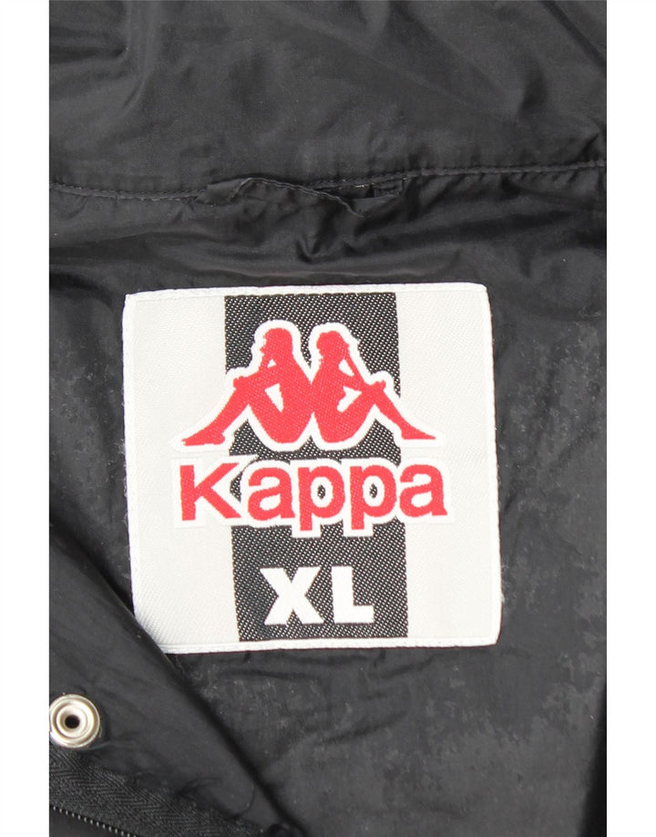 Ανδρικό τζάκετ αντιανεμικό γραφικό KAPPA UK 42 XL μαύρο νάιλον