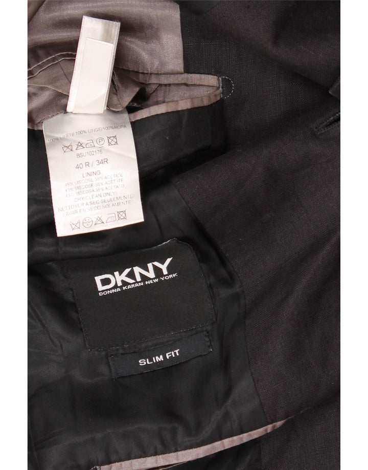 DKNY Ανδρικό σακάκι μπλέιζερ με 1 κουμπί 40 μεγάλο μαύρο μαλλί