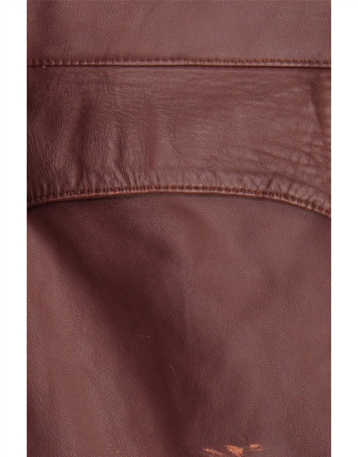 Vintage Γυναικείο Δερμάτινο Μπουφάν IT 50 XL Δέρμα Βουργουνδίας
