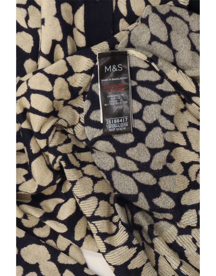Marks & Spencer Γυναικεία Ζακέτα πουλόβερ UK 14 Medium Black Geometric