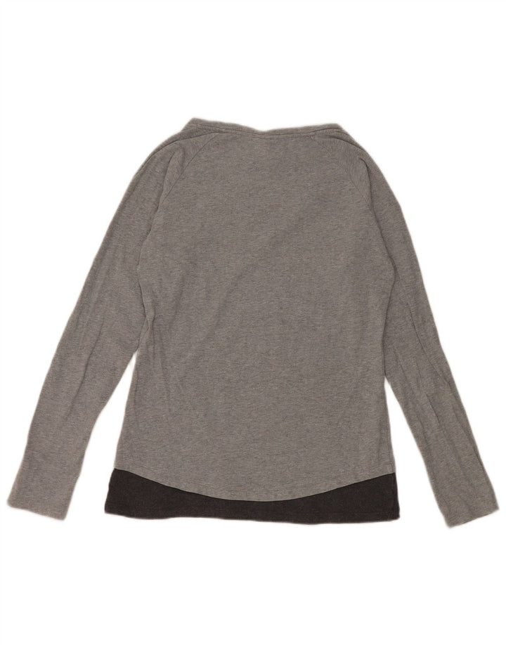 Champion Womens Heritage Fit Graphic Top μακρυμάνικο UK 12 Medium Grey