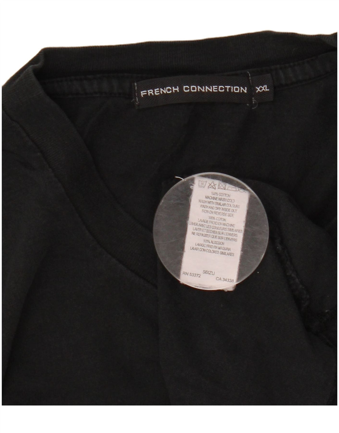 Γαλλικό Connection Ανδρικό γραφικό T-Shirt Top 2XL Μαύρο βαμβακερό