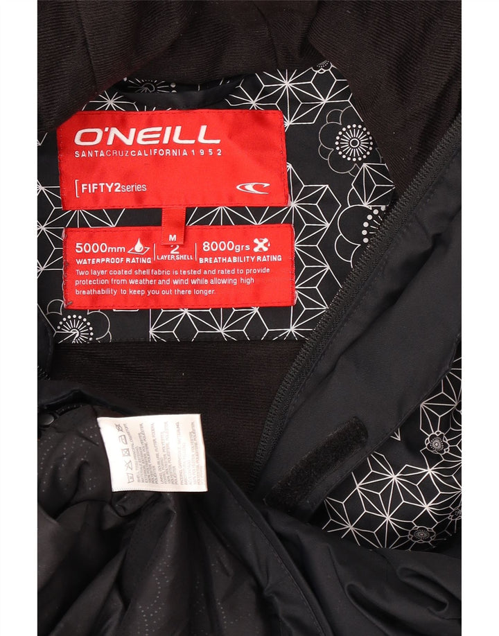 O'Neal Γυναικείο μπουφάν βροχής με κουκούλα UK 14 Medium μαύρο γεωμετρικό πολυεστέρα