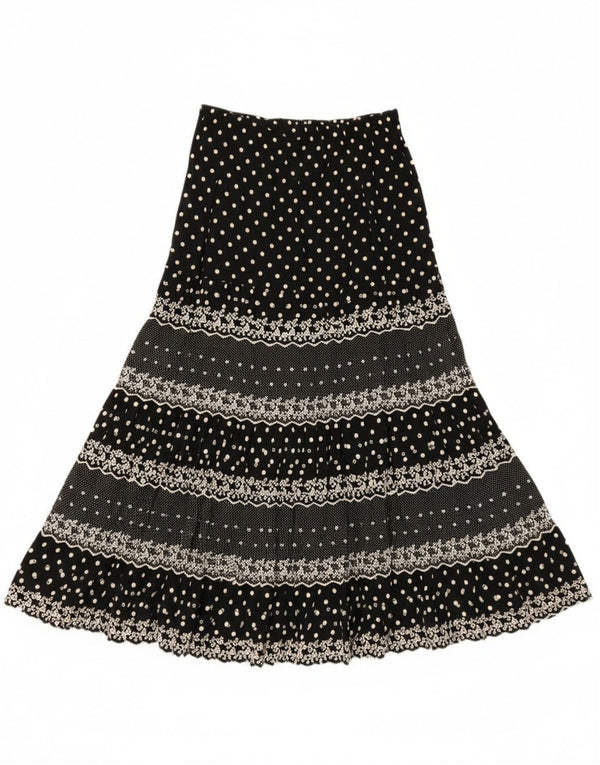 Vintage Γυναικεία Gypsy Φούστα W28 Μεσαία Μαύρη Στίξη