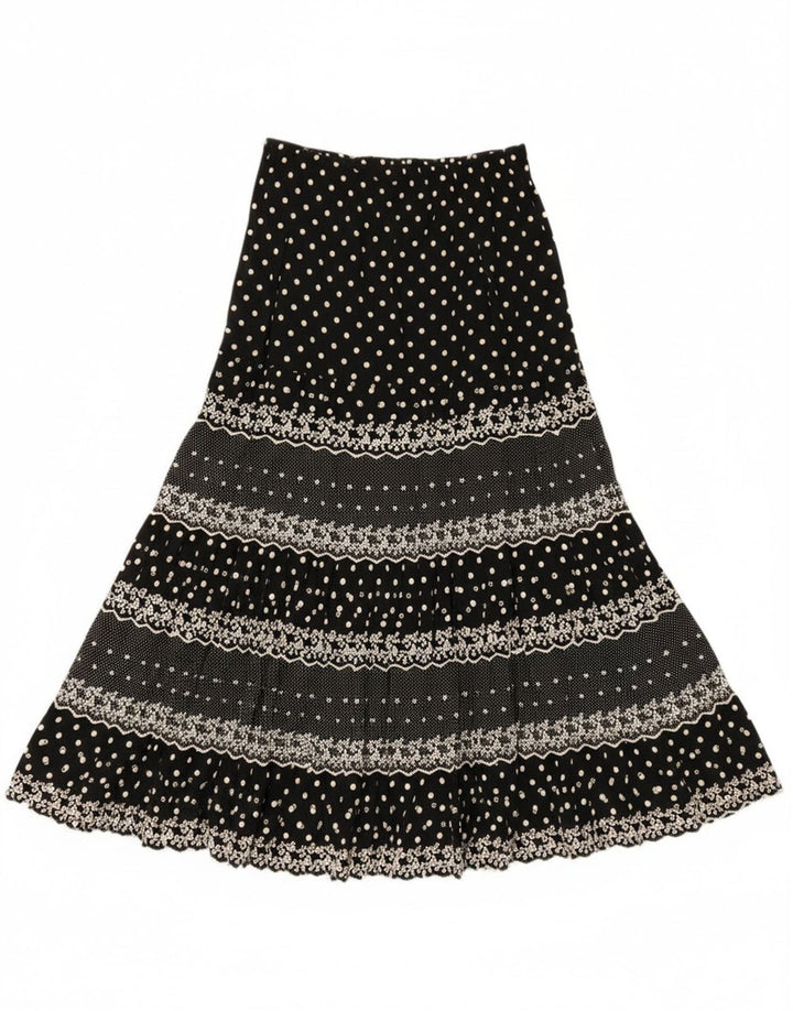 Vintage Γυναικεία Gypsy Φούστα W28 Μεσαία Μαύρη Στίξη