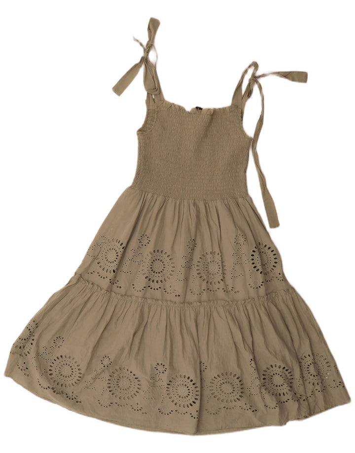 Zara Γυναικείο Sundress UK 8 Small Khaki Polyester