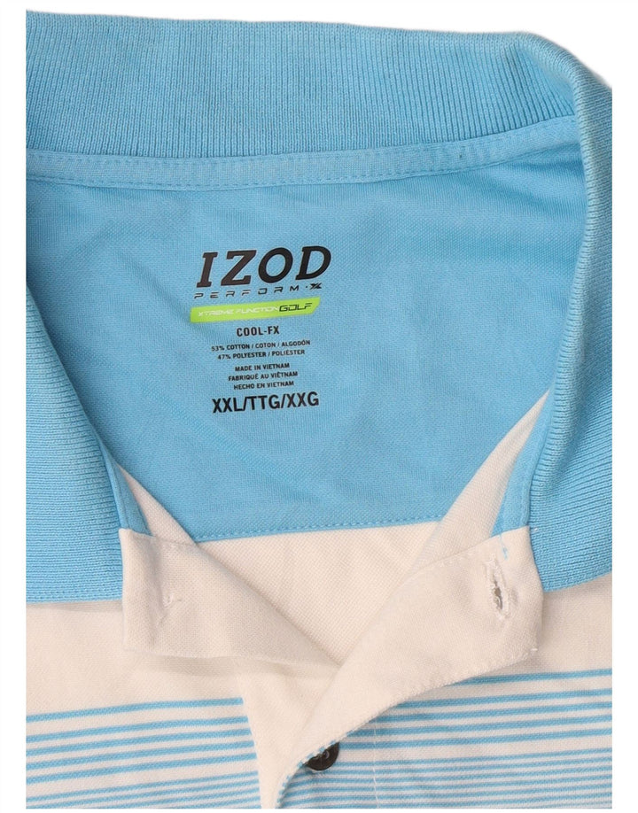 Izod Ανδρικό πουκάμισο γκολφ πόλο 2XL Πολύχρωμο βαμβακερό ριγέ
