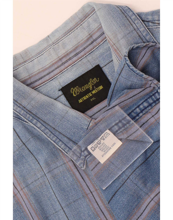 Wrangler Ανδρικό πουκάμισο Western 2XL Μπλε βαμβακερό