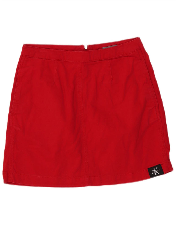 CALVIN KLEIN Γυναικεία Τζιν Φούστα W27 Μικρή Κόκκινη Βαμβακερή