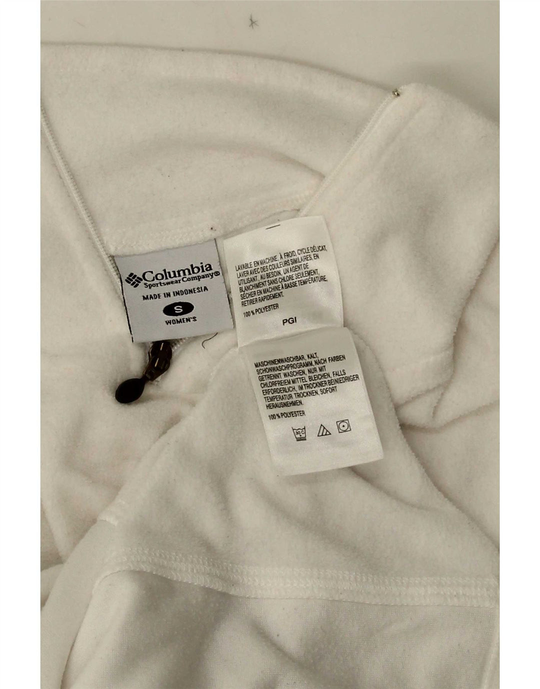 Columbia Γυναικείο φερμουάρ Fleece Jumper UK 10 Small White Polyester