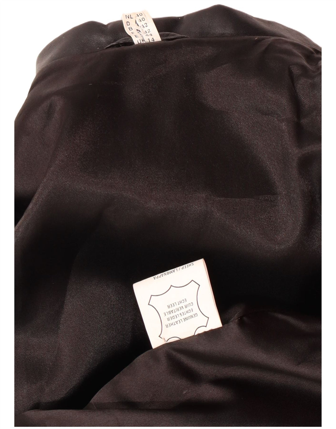 Vintage Γυναικείο Δερμάτινο Παλτό UK 14 Medium Black Leather