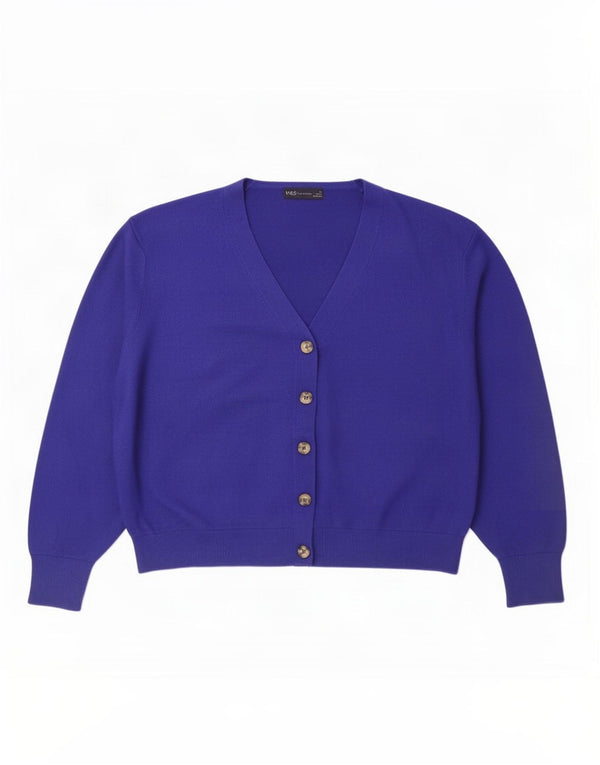 Marks & Spencer Γυναικεία ζακέτα υπερμεγέθη πουλόβερ UK 18 XL μπλε βισκόζη