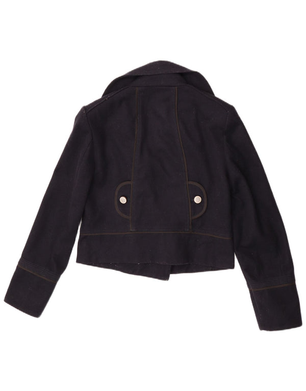 Zara Γυναικείο Crop Pea Coat UK 14 Large Navy Blue