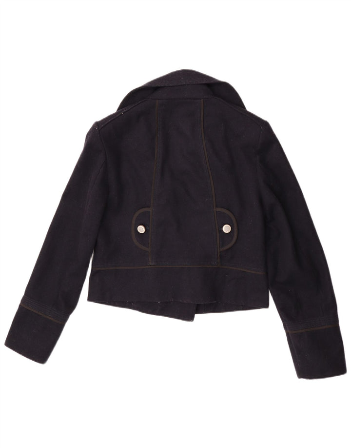 Zara Γυναικείο Crop Pea Coat UK 14 Large Navy Blue