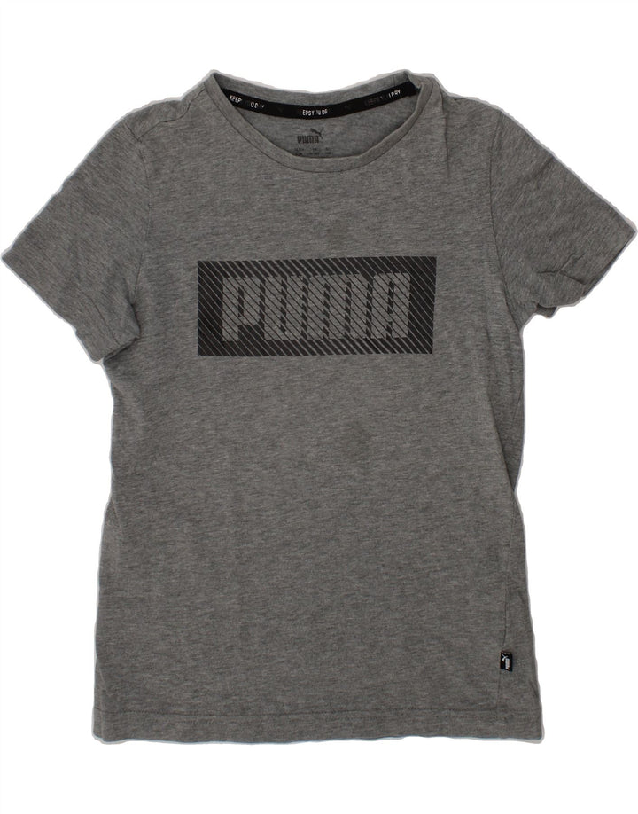 PUMA Boys Graphic T-Shirt Top 9-10 Years Grey Cotton Vintage Puma and Second-Hand Puma from Messina Hembry 