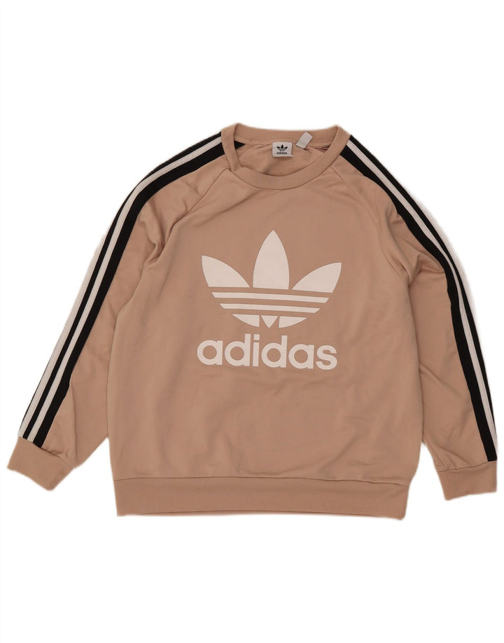Γυναικείο γραφικό φούτερ Adidas Jumper UK 14 Large Beige Polyester