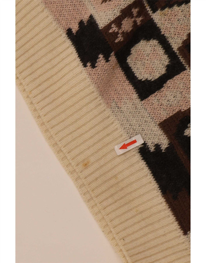 Missoni Ανδρικό πουλόβερ με λαιμόκοψη μεσαίου καφέ γεωμετρικό μαλλί