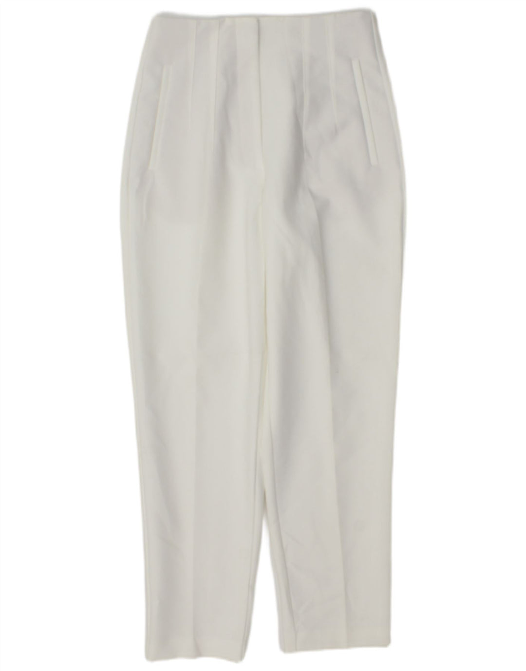 Zara Γυναικείο κοστούμι κωνικό παντελόνι Medium W28 L27 Λευκό Πολυεστέρας