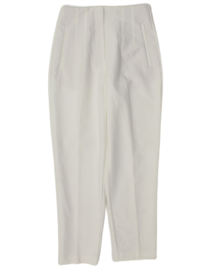 Zara Γυναικείο κοστούμι κωνικό παντελόνι Medium W28 L27 Λευκό Πολυεστέρας