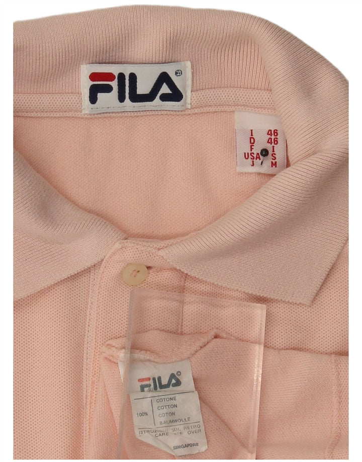 Fila Ανδρικό Πόλο Μπλουζάκι IT 46 Μικρό Ροζ Βαμβακερό