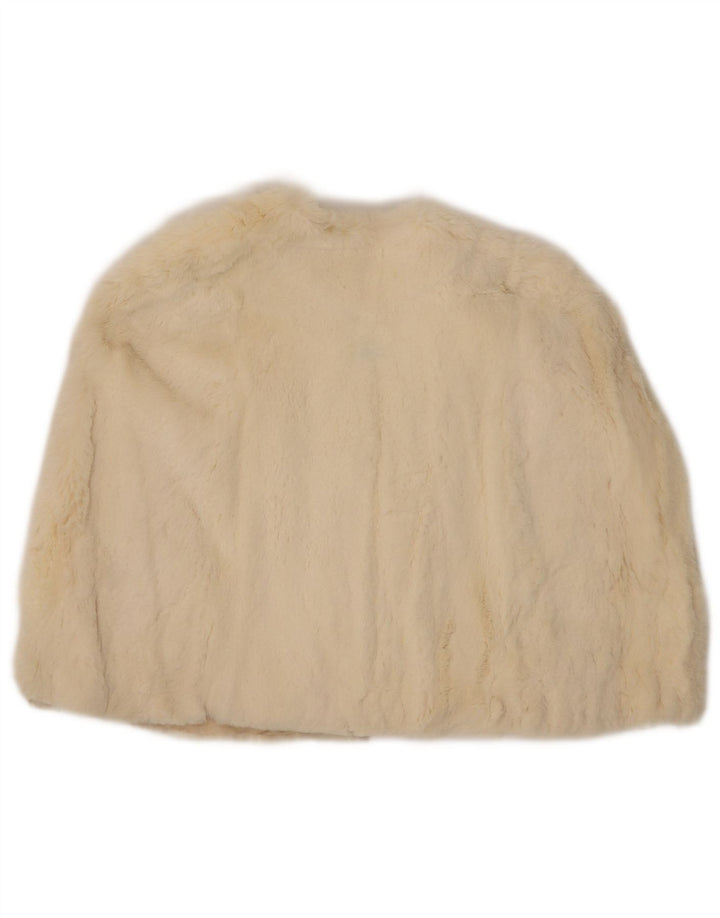 Vintage γυναικείο παλτό από ψεύτικη γούνα Capelet One Size Off White