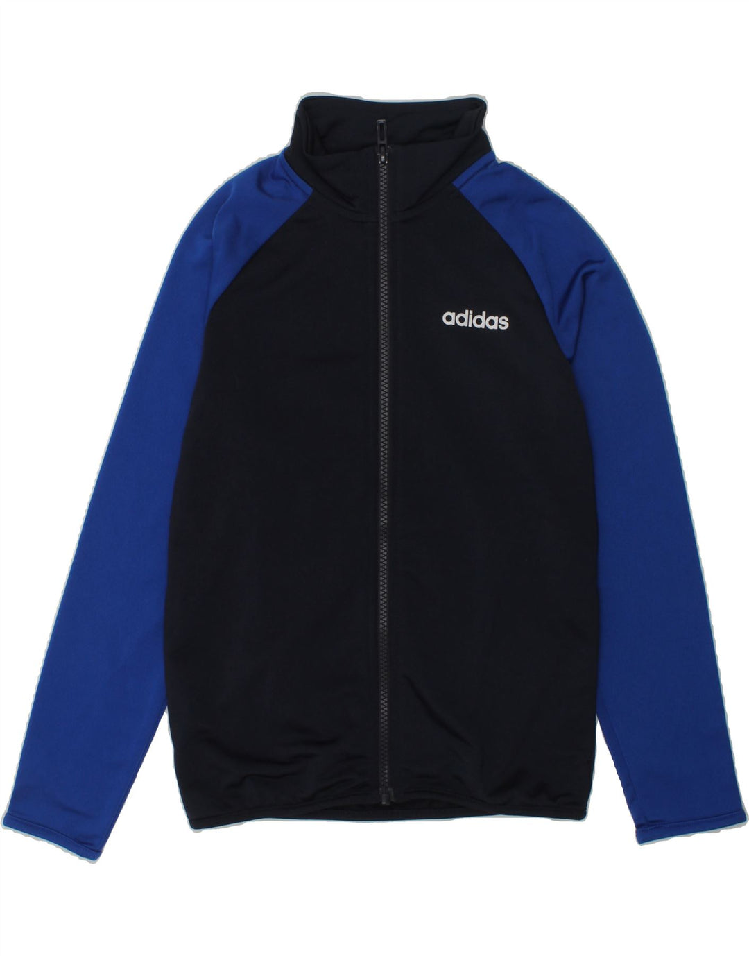 ADIDAS Boys Graphic Tracksuit Top Jacket 7-8 Years Navy Blue Colourblock | Vintage Adidas | Thrift | Second-Hand Adidas | Used Clothing | Messina Hembry 
