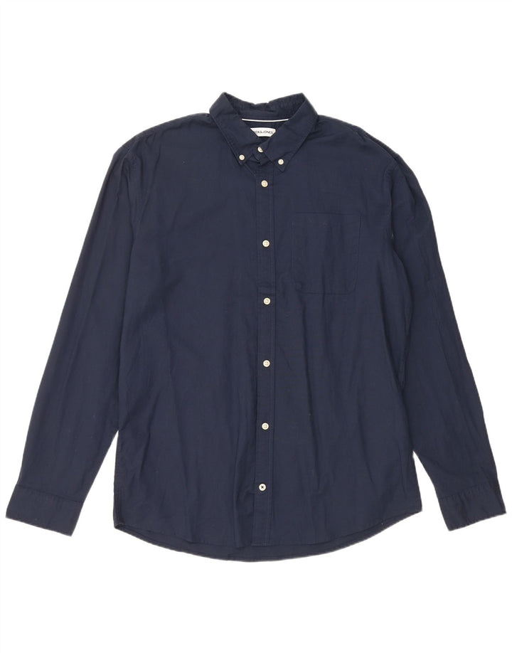 Jack & Jones Ανδρικό πουκάμισο XL Navy Blue Cotton
