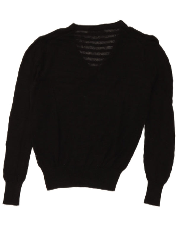 Ανδρικό πουλόβερ Zara See Through V-Neck Jumper Medium Black Ramie