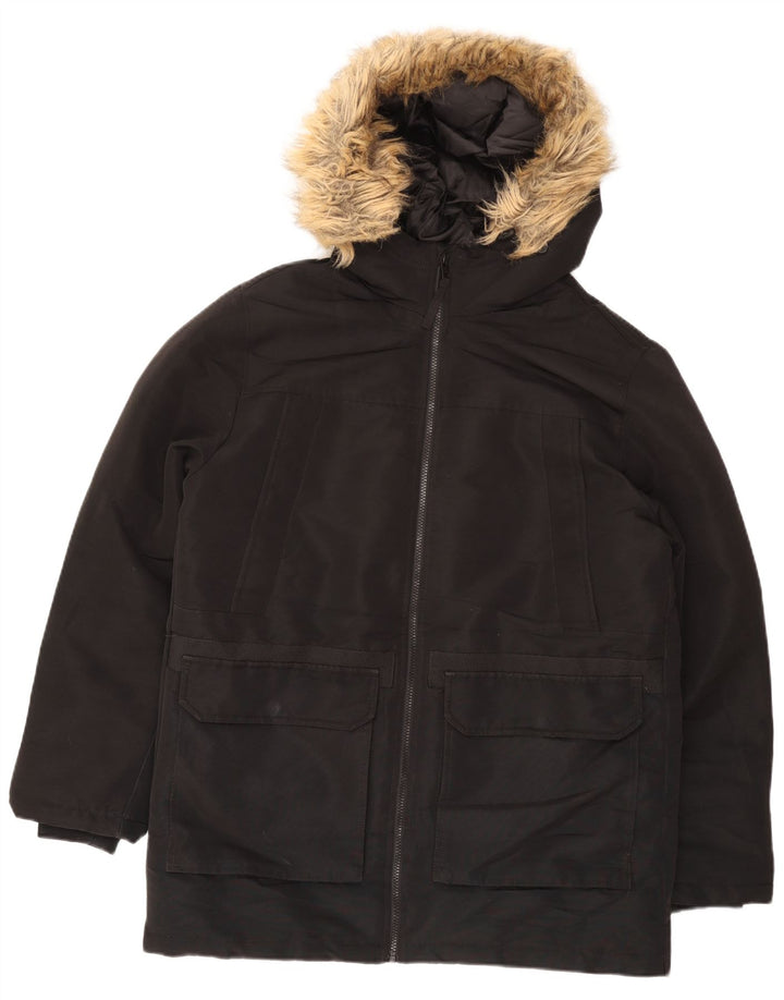 Jack & Jones Ανδρικό μπουφάν Parka με κουκούλα UK 40 μεγάλο μαύρο πολυεστέρα