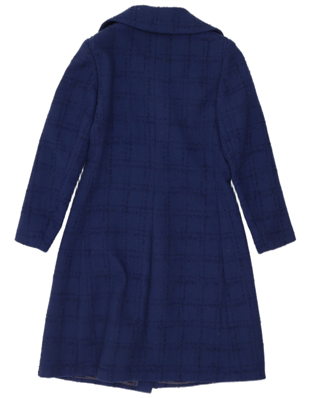 Vintage γυναικείο πανωφόρι UK 10 Small Navy Blue Check