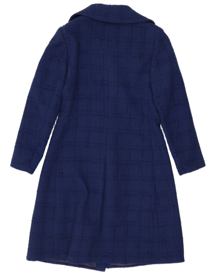 Vintage γυναικείο πανωφόρι UK 10 Small Navy Blue Check