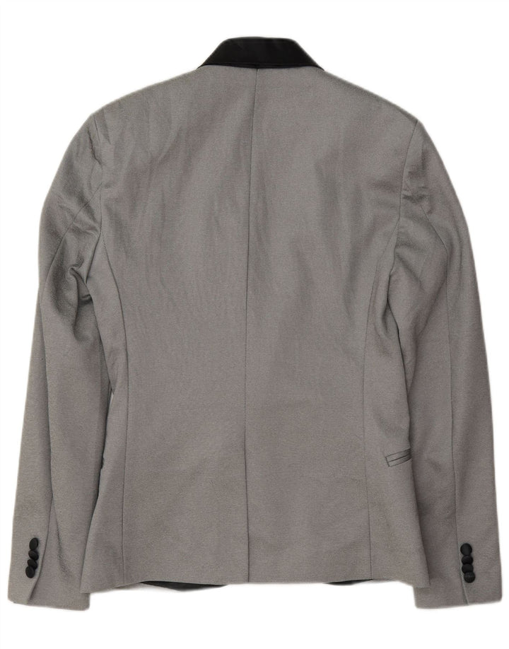 Zara Ανδρικό μπουφάν σακάκι με 1 κουμπί UK 36 Small Grey Polyester