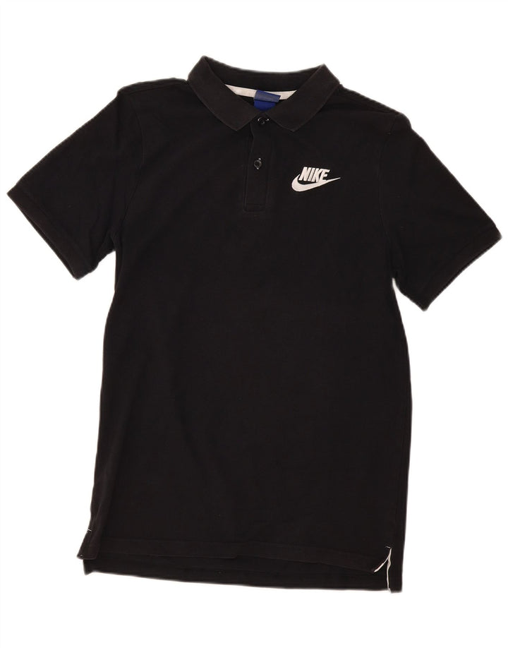 Ανδρικό μπλουζάκι πόλο Nike, μικρό μαύρο βαμβακερό