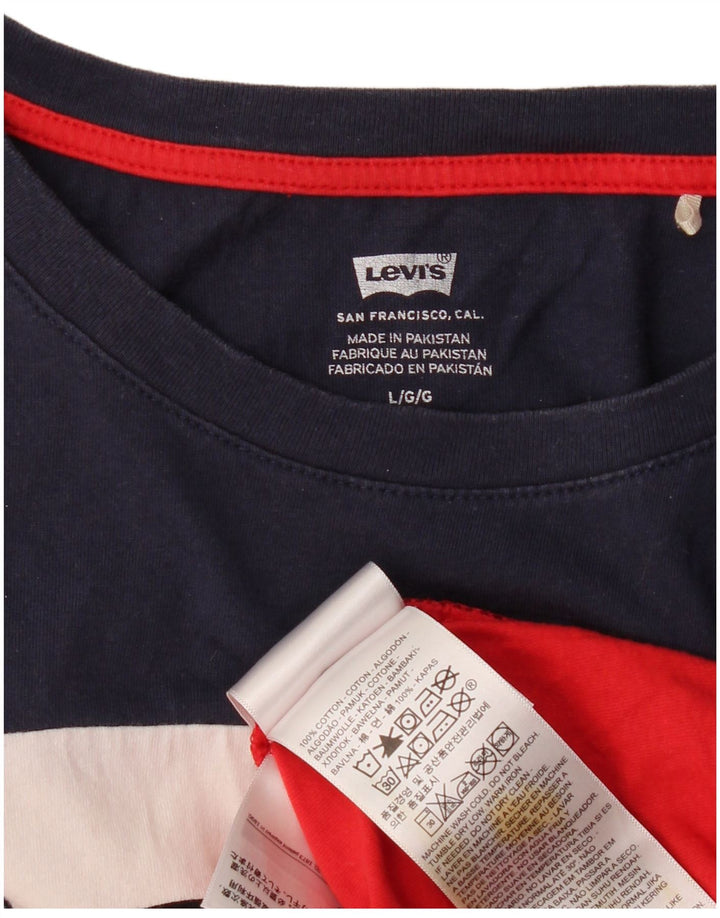 Γυναικείο γραφικό γιλέκο Crop LEVI'S Top UK 14 Μεγάλο πολύχρωμο μπλοκ