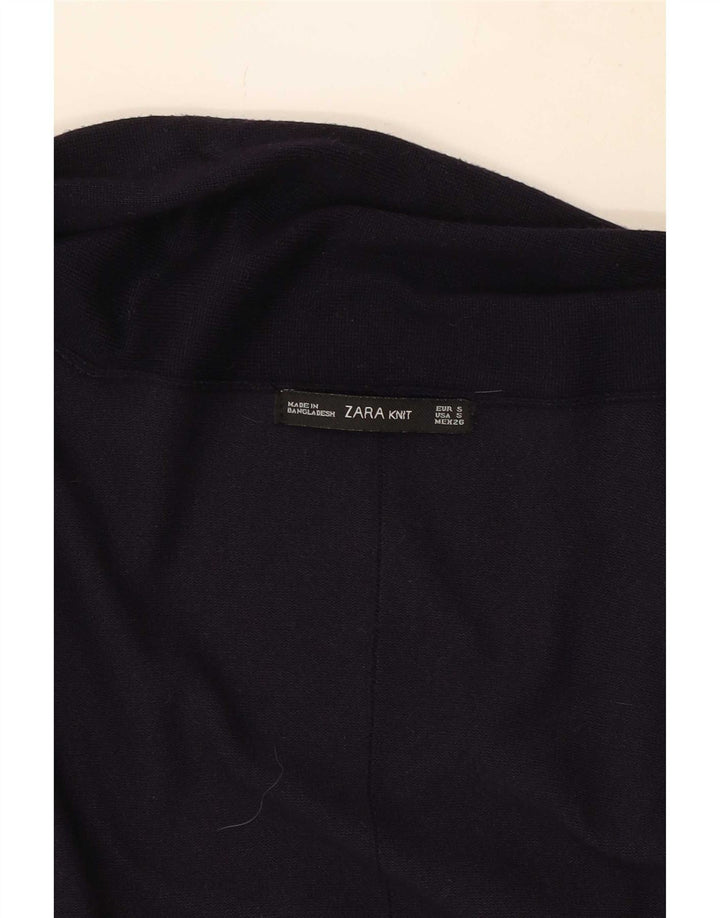 Zara Γυναικείο ανοιχτό πουλόβερ ζακέτα UK 10 Small Navy Blue