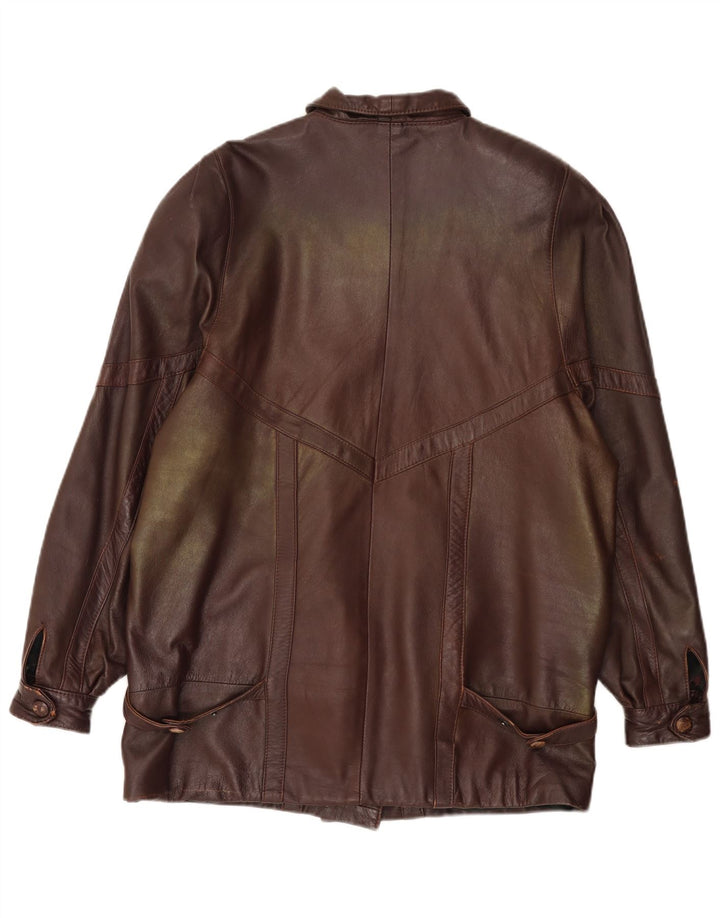 Vintage Γυναικείο Oversized Δερμάτινο Παλτό EU 40 Δέρμα μεσαίου καφέ