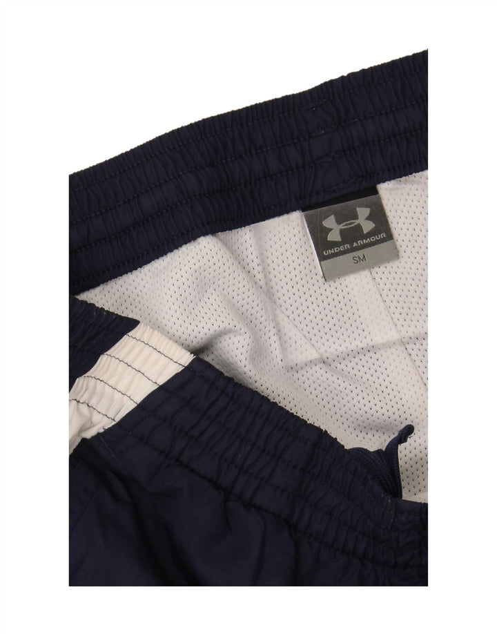 UNDER ARMOUR Mens Tracksuit Trousers Small Navy Blue Colourblock Polyester
