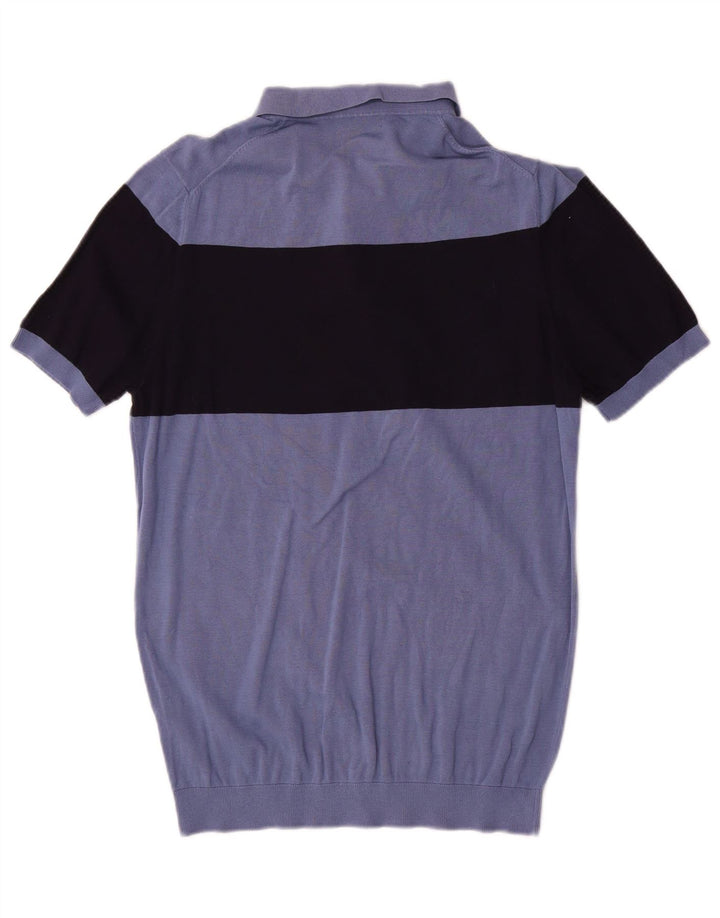 Ανδρικό πουλόβερ Massimo Dutti Polo με λαιμό, μεσαίο μπλε χρώμα