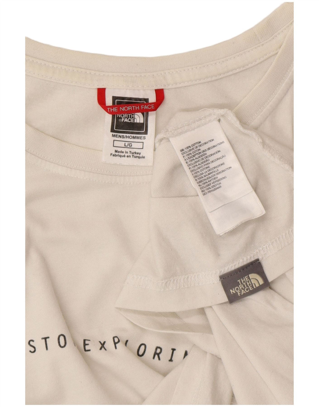 THE NORTH FACE Ανδρικό γραφικό T-Shirt Top μεγάλο λευκό βαμβακερό