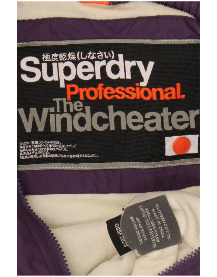 Superdry Womens The Windcheater Windbreaker Jacket UK 14 Medium Purple