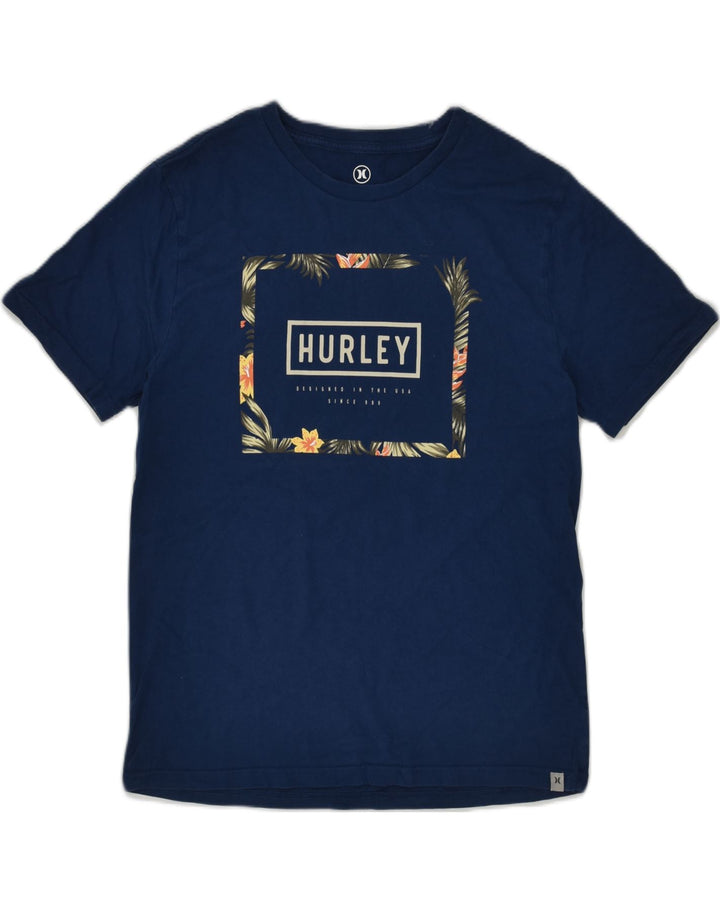 HURLEY Mens Graphic T-Shirt Top Small Navy Blue Cotton | Vintage Hurley | Thrift | Second-Hand Hurley | Used Clothing | Messina Hembry 