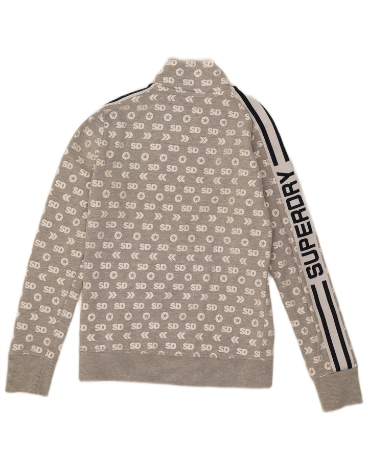 Superdry Γυναικεία φόρμα φόρμας με γραφικά τοπ μπουφάν UK 10 μικρό γκρι βαμβακερό