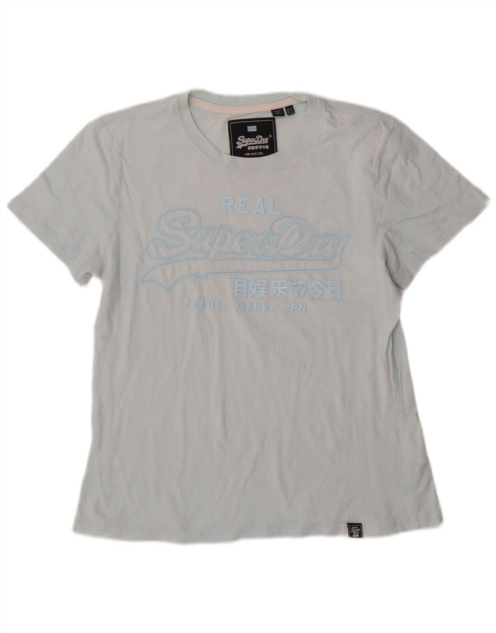 Γυναικείο γραφικό μπλουζάκι Superdry Top UK 12 μεσαίο μπλε βαμβακερό