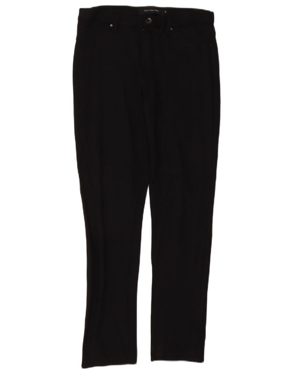 CALVIN KLEIN Γυναικείο Slim Casual Παντελόνι US 12 Large W30 L31 Black Rayon