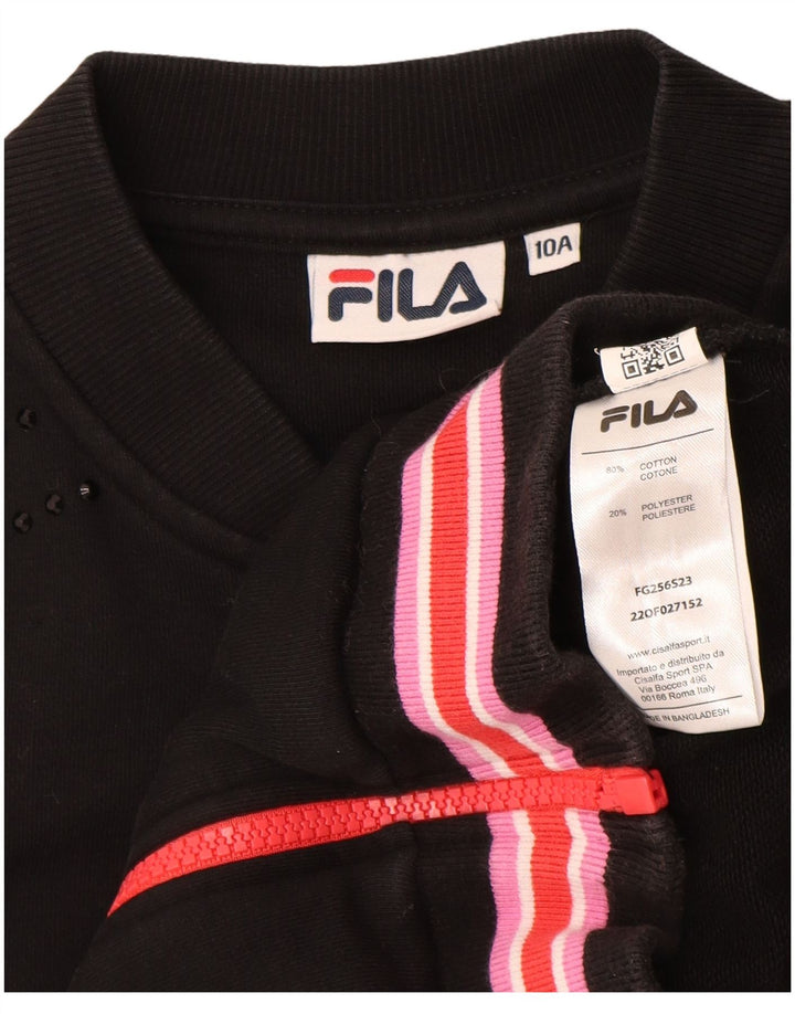 FILA Κοριτσίστικες φόρμες Top Jacket 9-10 Years Black Cotton