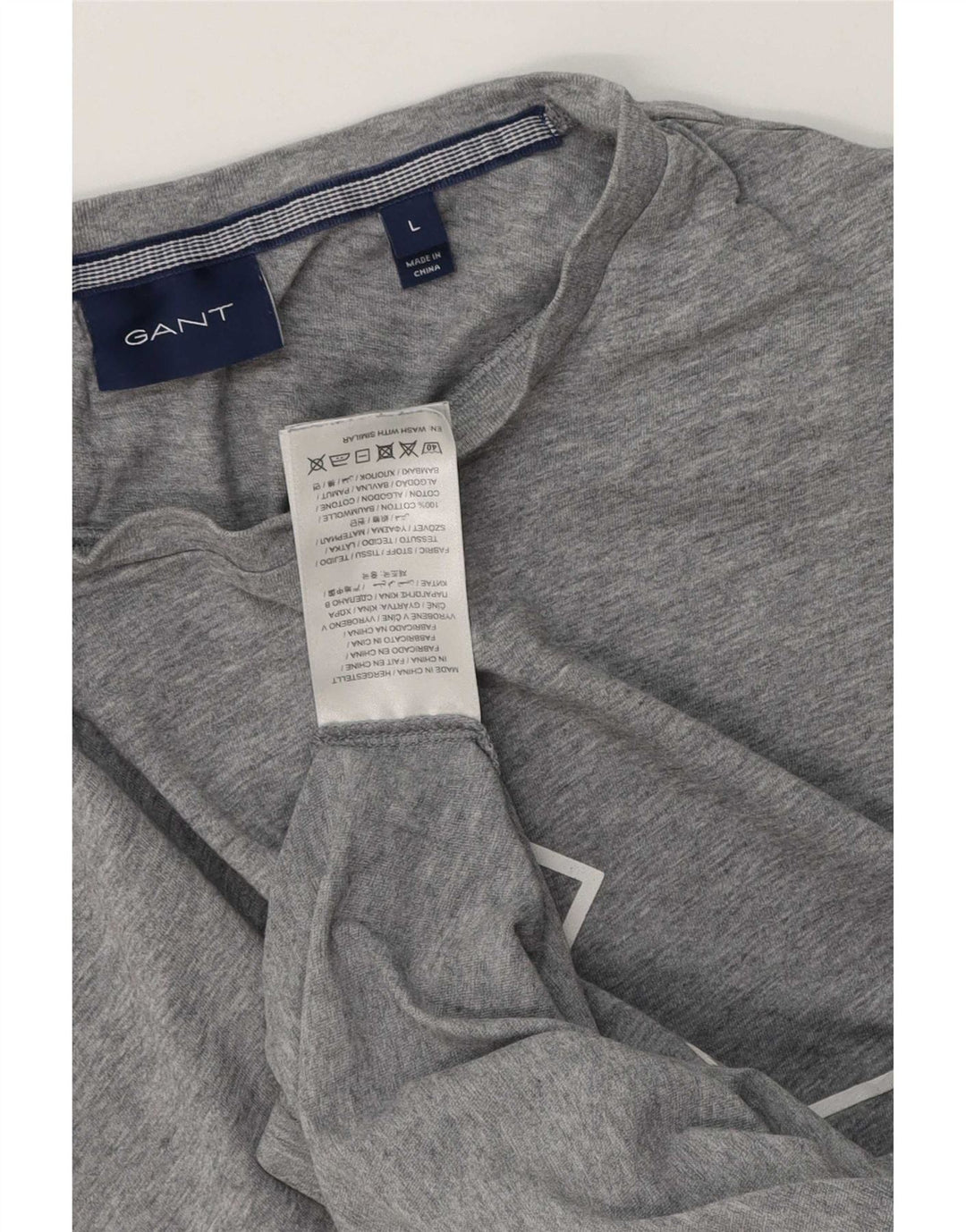 Ανδρικό γραφικό T-Shirt Gant Top Larg γκρι βαμβακερό